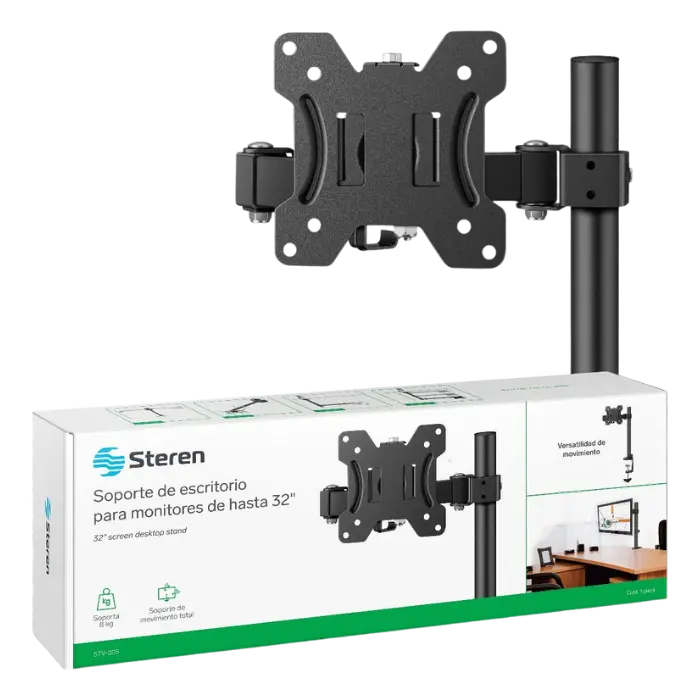Soporte de Escritorio Steren VESA 32″ 75100 Negro STV-205 (2).webp
