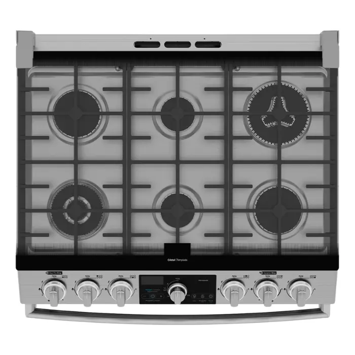 Cocina de Gas Mabe 30″ 6 Quemadores PlateadaNegro EMH7613DTSS0 (4).webp