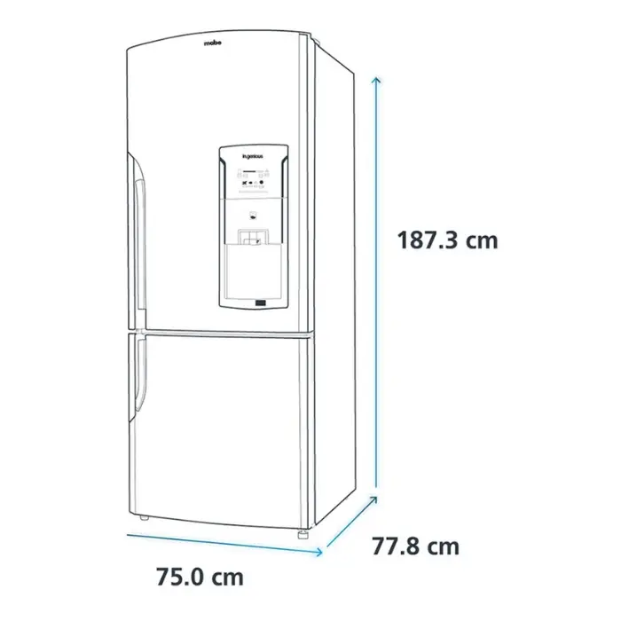 Refrigeradora Mabe Bottom Freezer 19p³520L Sin Escarcha PlateadaNegro RMB520IBMRX1 (5).webp