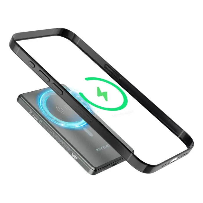 Bateria Portatil MyBat 5.000mAh Snap + Go Sleek Carga Magnética Gris Titanio MPBBAT101 (1).webp