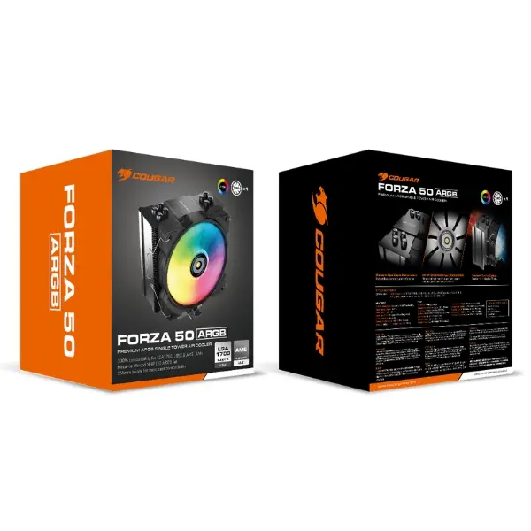 Enfriador de Aire para CPU Cougar Cooler Forza 50 ARGB Individual AMD AM5-Intel LGA1851 3MFZR50 (3).webp