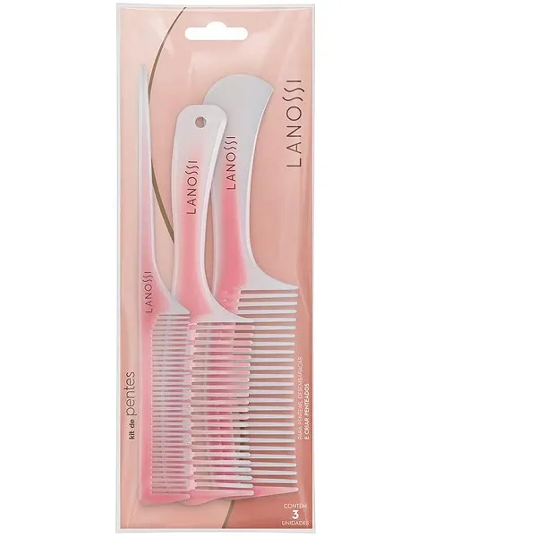 Kit de Peines Lanossi 3-Pack Rosa LS2005