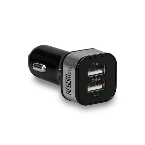 Cargador Argom USB para Auto Doble ARG-AC-0112BK