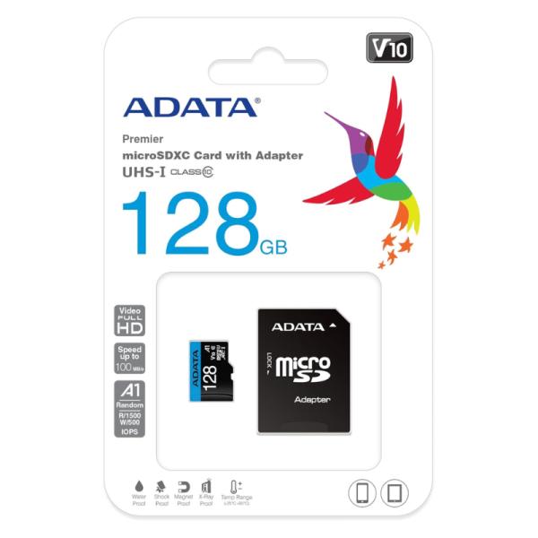 Memoria Adata Micro SD 128GB AUSDX128GUI3V30SA2-RA1