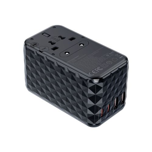 Adaptador de Corriente Universal Choetech 5 en 1 GaN 100W 2 USB-C / 2 USB-A / 1 Toma CA PD6028