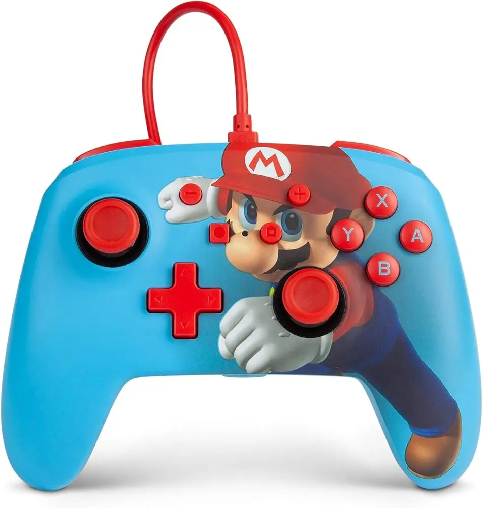 Control Power A Nintendo Switch Alámbrico Mario Punch Azul PWA-A-02462