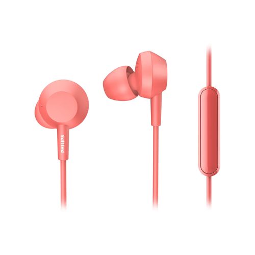 Audífonos Philips Intraauditivos con Micrófono Rojo TAE4105RD