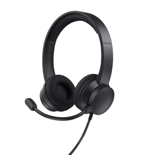 Trust auriculares USB supraaurales para PC microfono con cancelación de ruido y diadema ajustable negro - 25089