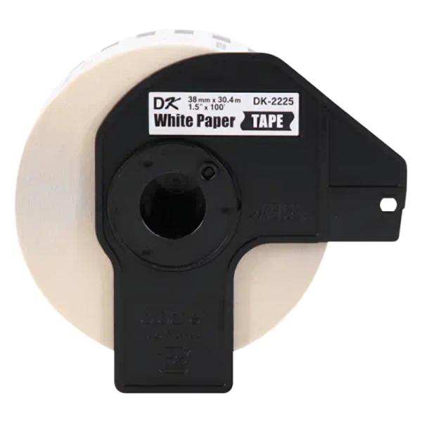 CINTA CONTINUA BROTHER DK2225 38MM X 30.4M COMPATIBLE CON IMPRESORAS QL BLANCO CON TEXTO NEGRO
