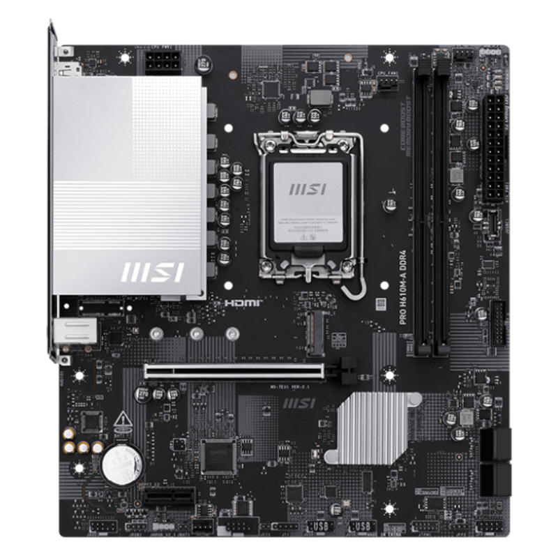 TARJETA MADRE MSI PRO H610M-A DDR4 LGA 1700 MICRO ATX 2.5G LAN 911-7E31-002