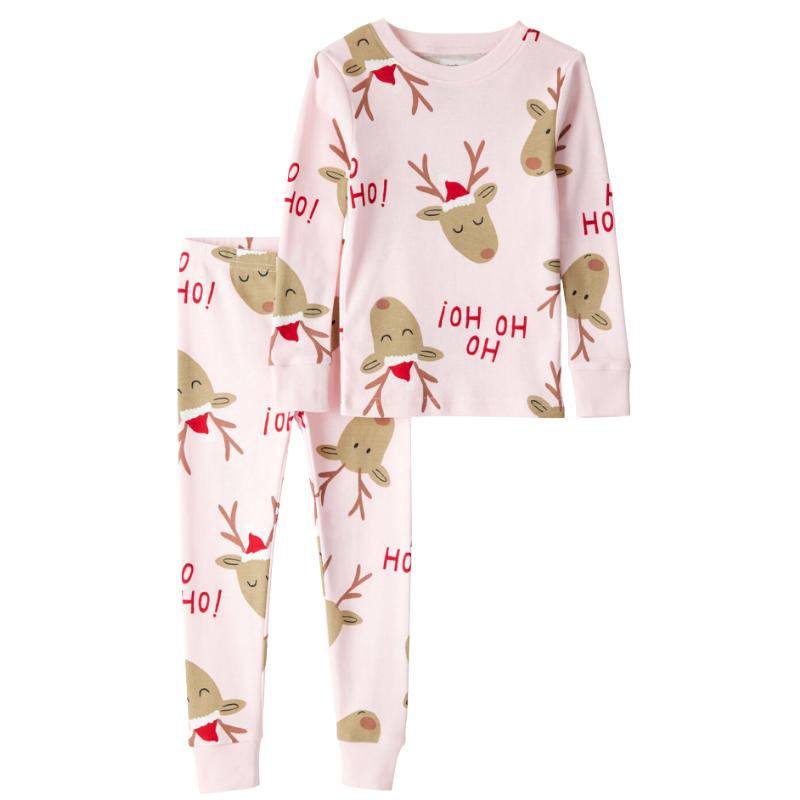 Pijama de 2 piezas navideña con motivo de reno