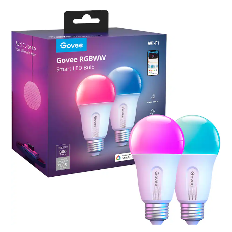 BOMBILLO SMART LED GOVEE H6004 BULB 800LM E26 MATTER 2-PACK B6004AC1