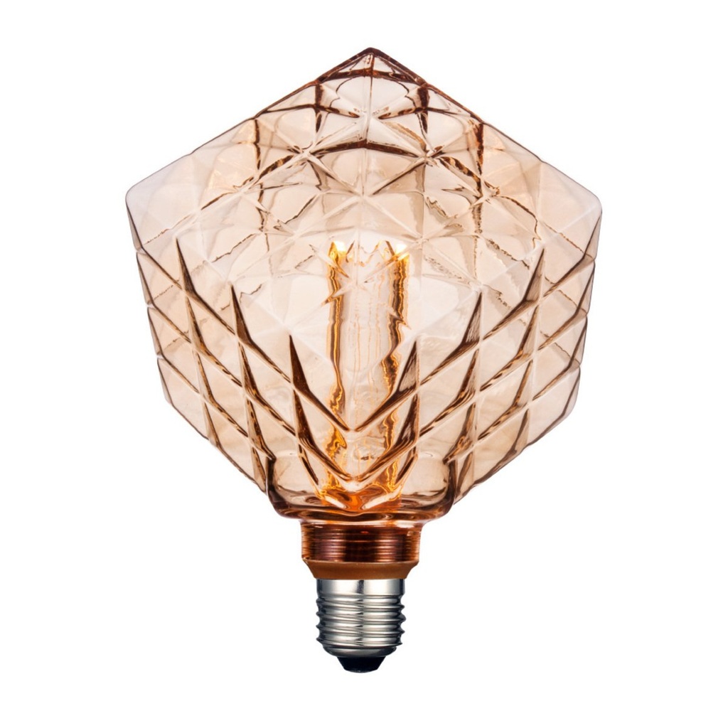 Foco Cubo Vintage LED 3.5 W, Luz Ámbar, Base E27