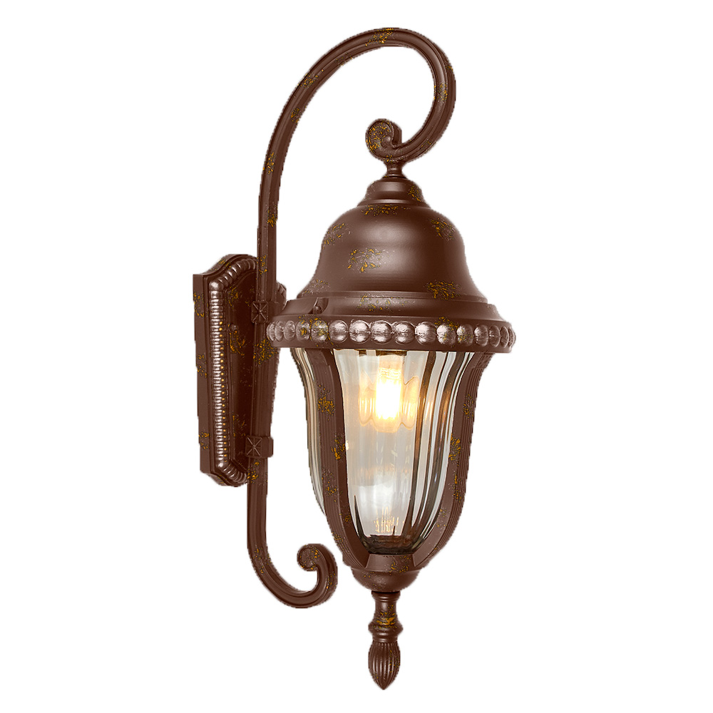 FAROL DE PARED PEQUEÑO ALUMINIO, BRONCE ANTIGUO E26