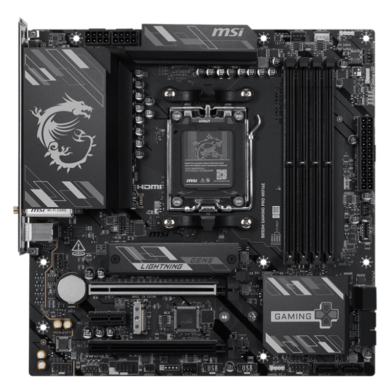 TARJETA MADRE MSI B850M GAMING PRO WIFI6E AM5 MICRO ATX-DDR5-WIFI 6E / BLUETOOTH 5.3 / 2.5G LAN 911-7E88-003