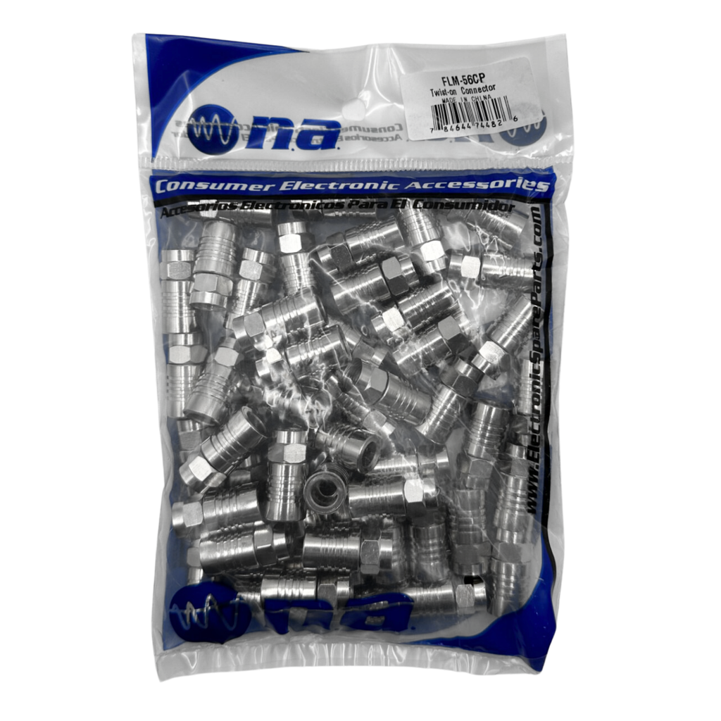 CONECTOR FITTING RG6 DE DIENTES 50 UNDS FLM-56CP NIPPON FLM-56CP-PK