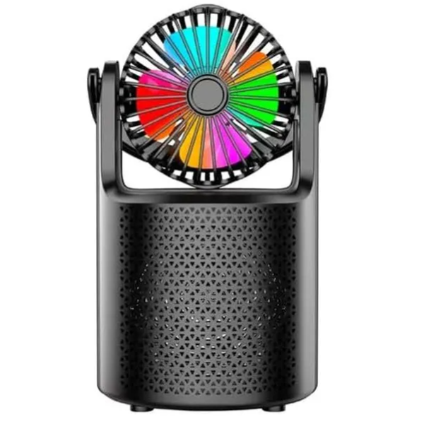 PARLANTE PORTATIL RECARGABLE CON VENTILADOR Y LUZ 3W BT/FM/USB/AUX/TF-CARD 3HRS NEGRO BC-AU-BS-231-BK BICONIC BC-AU-BS-231-BK