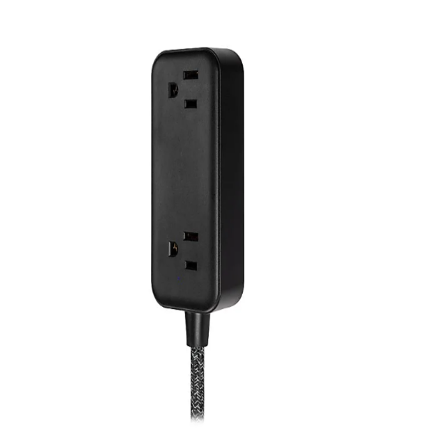 REGLETA ELECTRICA 2 TOMAS CABLE 1.8 MTS + 2 USB A + 1 USB C GE 82586