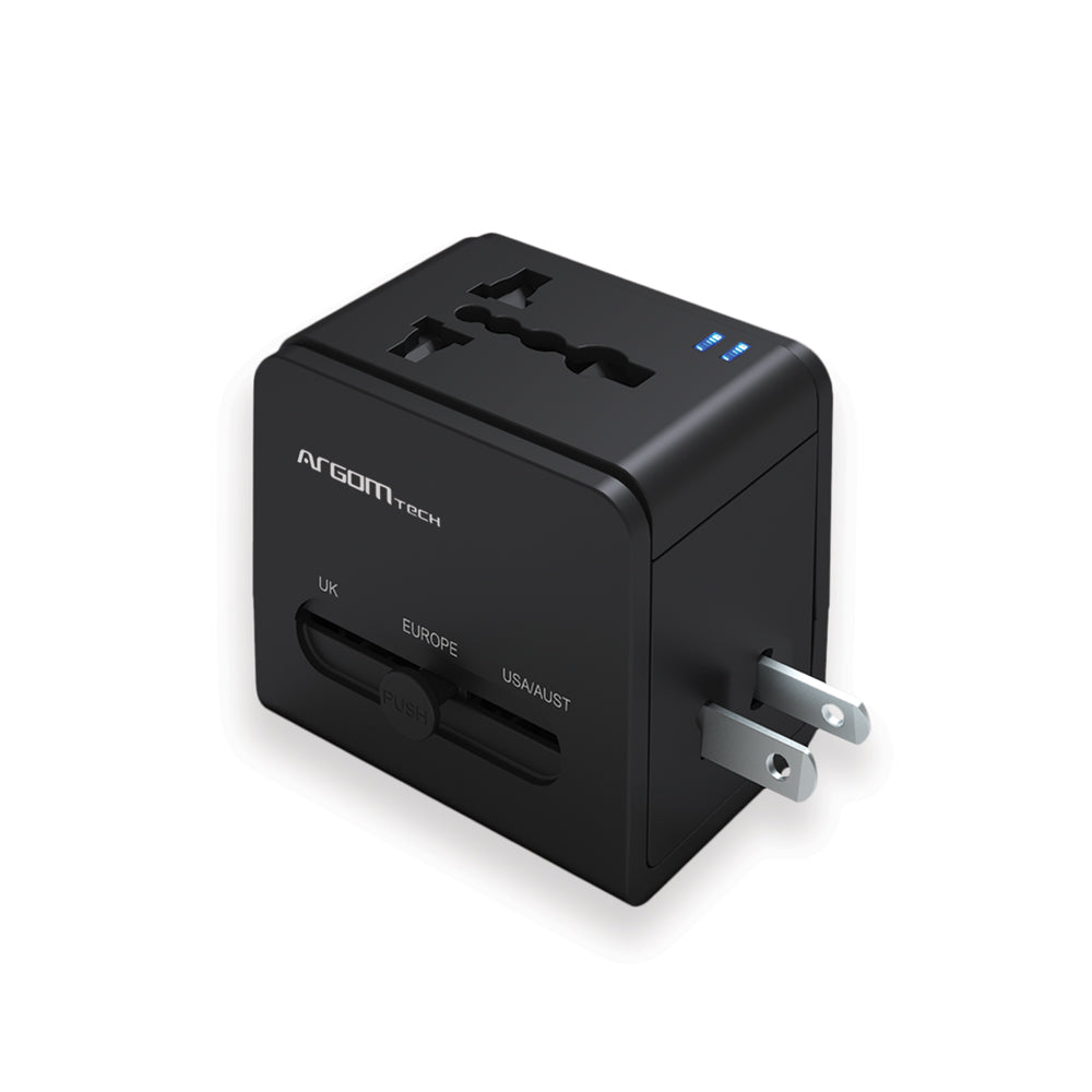 ARGOM ADAPTADOR DE VIAJE UNIVERSAL CARGA RAPIDA ARG-AC-0298BK