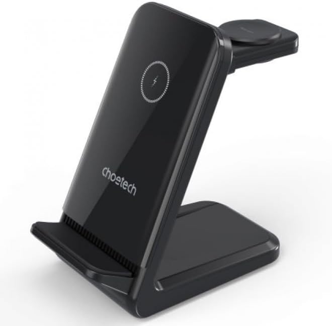 Cargador Inalámbrico 4 en 1 con soporte extraíble para iwatch, T608-F BK T608-FBK