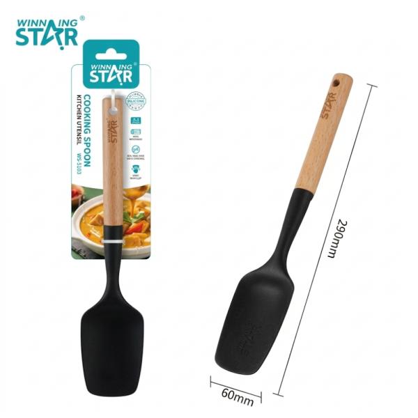 CUCHARA DE COCINA WINNING STAR ST-7556 SILICONA / NYLON / MADERA GC-1648-WST-38864