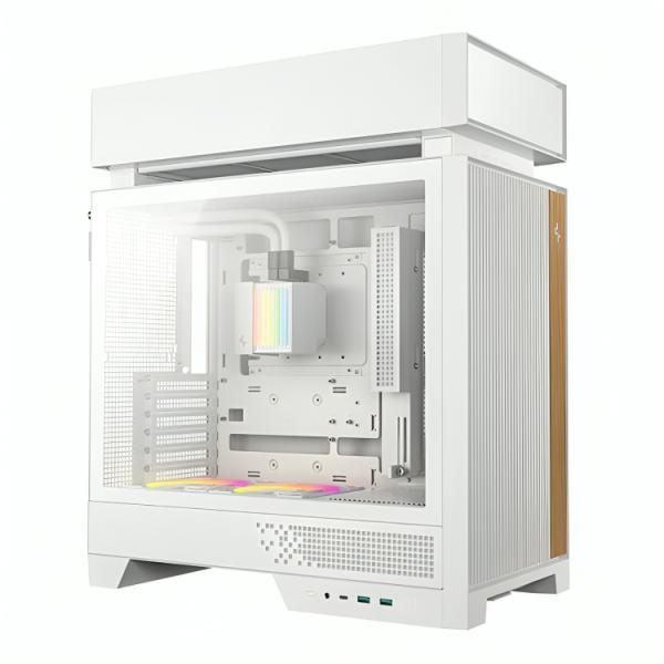 CASE RGB DEEPCOOL CL6600 WH MID TOWER VENTILADORES DE 2 DE 120MM CON MALLA FRONTAL Y ENFRIAMIENTO LIQUIDO PREINSTALADO R-CL6600-WHNNA0-G