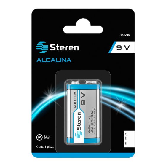 PILA ALCALINA Steren DE 9 VOLTS BAT-9V