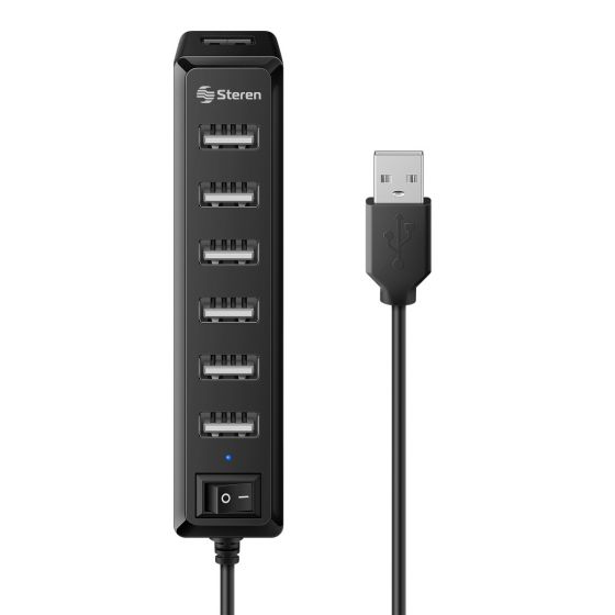 HUB Steren DE 7 PUERTOS USB 2.0 C/ELIMINADOR USB-537