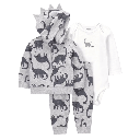 Conjunto de 3 piezas de dinosaurios con jacket para bebé