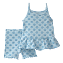 Conjunto 2 piezas floral con blusa y short para bebita