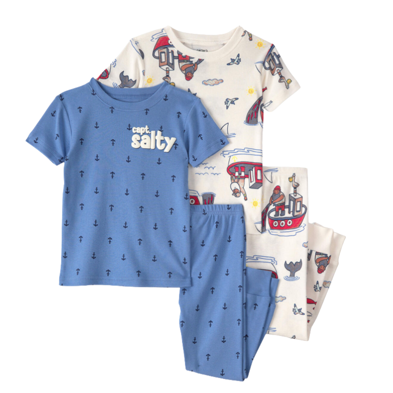 Pijama de Niño 4 Piezas – Aventura Marina ⚓