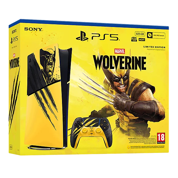 Consola PlayStation 5 Slim 825GB - Marvel’s Wolverine Battle Yellow Bundle - Formato Digital
