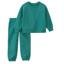 Conjunto de Niña 2 Piezas – Pullover y Pantalón con Corazones 💚💕