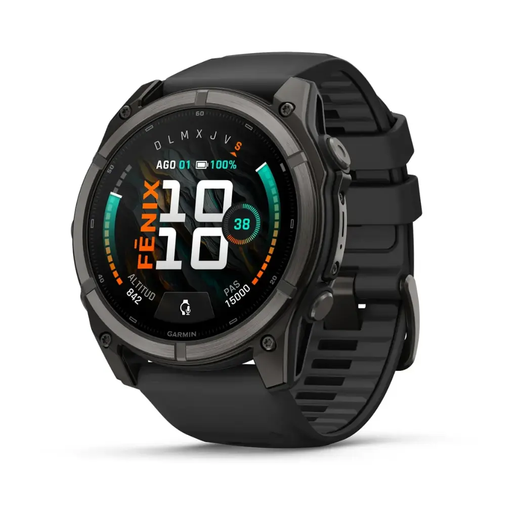 SmartWatch Garmin Fenix 9 51mm Carbon Gray DLC Titanium with Black Silicone Band 010-04763-10