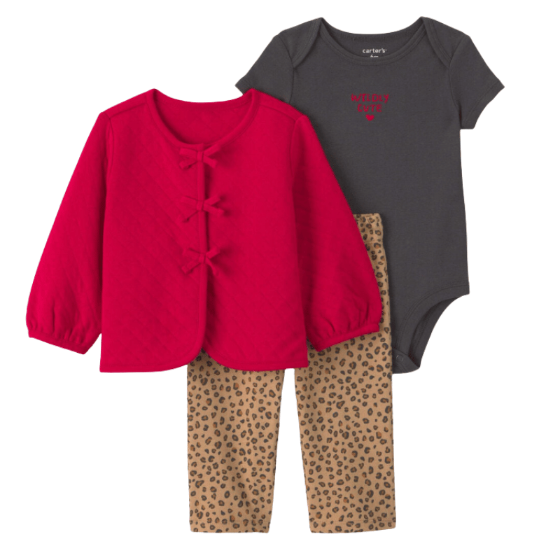 Conjunto de Bebita 3 Piezas – Estampado de Leopardo 💕