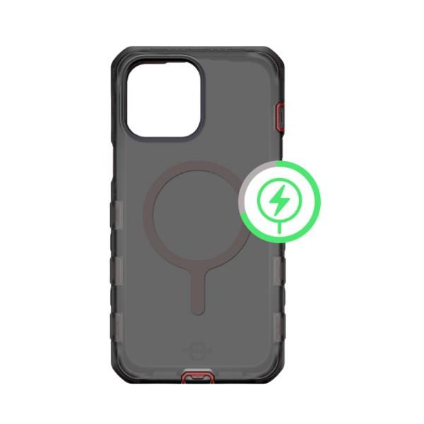 Funda ITSKINS Vault R Frost para iPhone 14 Pro Max con MagSafe, Rojo y negro