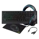 Kit Gamer Eagle Warrior Rhino 4 en 1 (Teclado-Mouse-MousePad-Headset) Negro KMB302