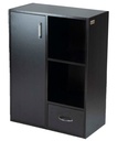 Kenneth Cole librero 1 puerta 1 gaveta 2 cubos color negro-W60 x H80 x D30 cm-KCWD20220513-B