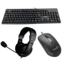 Kit Teclado/Mouse/Headset NOVA USB-A Negro KB5982U0002C