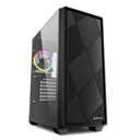 CASE SHARKOON VS8 RGB MEDIA TORRE ATX PANEL LATERAL DE VIDRIO TEMPLADO 3 VENTILADORES FRONTAL Y 1 VENTILADOR POSTERIOR RGB NEGRO