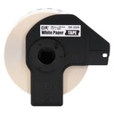 CINTA CONTINUA BROTHER DK2225 38MM X 30.4M COMPATIBLE CON IMPRESORAS QL BLANCO CON TEXTO NEGRO