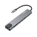 ARGOM HUB 8 IN 1 TYPE C SD/TF/HDMI/2XUSB3.0/RJ457PD/ TYPE C PD ARG-UB-0093