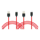 2x MI Type C Braided Cable 100cm - Red