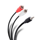 CABLE DE AUDIO Steren PLUG 3.5MM A 2 PLUGS RCA 1.8M 255-045