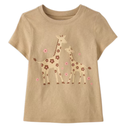 Blusa café claro con jirafas para niña
