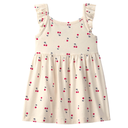 Vestido de cerezas con vuelos para bebita