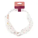 Lazo para Cabello Lanossi Elástico Blanco/Cherry LS2553
